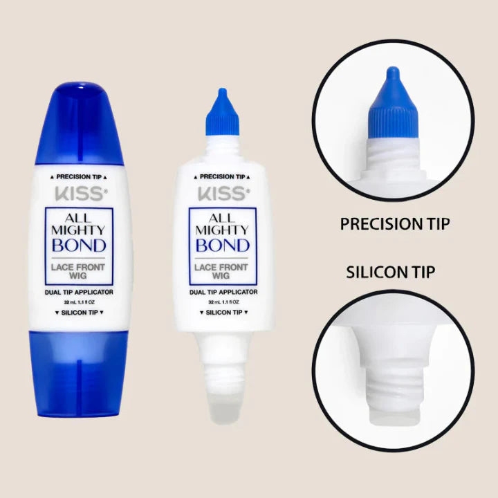 KISS All Mighty Bond Lace Front Wig Glue Dual Tip Applicator (1.1oz - 32ml)