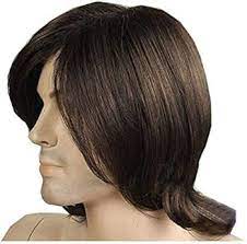 Men fluffy long hair wig